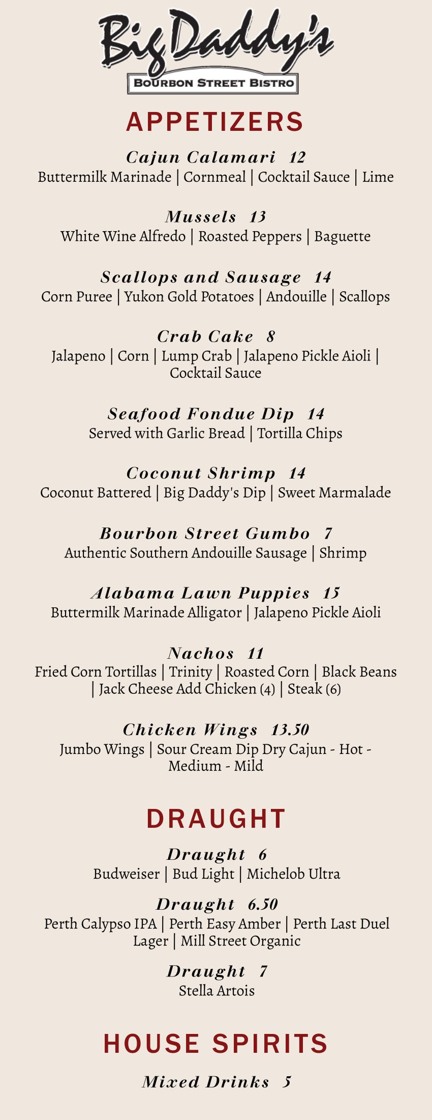 BD Bistro Happy Hour